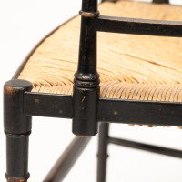 James Plucknett, attributed. Probably for Collier & Plucknett. An Exaggerated High Back Anglo-Japanese Ebonized Armchair - Thumbnail 15