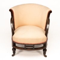 E. W. Godwin, attributed. An Anglo-Japanese White Circular Armchair with Fan Shaped Arms - Thumbnail 2