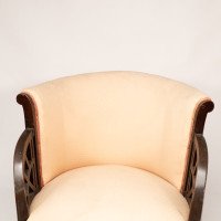 E. W. Godwin, attributed. An Anglo-Japanese White Circular Armchair with Fan Shaped Arms - Thumbnail 6
