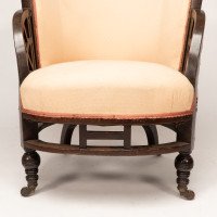 E. W. Godwin, attributed. An Anglo-Japanese White Circular Armchair with Fan Shaped Arms - Thumbnail 8