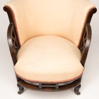 E. W. Godwin, attributed. An Anglo-Japanese White Circular Armchair with Fan Shaped Arms - Thumbnail 7
