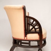 E. W. Godwin, attributed. An Anglo-Japanese White Circular Armchair with Fan Shaped Arms - Thumbnail 9