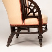 E. W. Godwin, attributed. An Anglo-Japanese White Circular Armchair with Fan Shaped Arms - Thumbnail 11