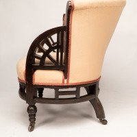 E. W. Godwin, attributed. An Anglo-Japanese White Circular Armchair with Fan Shaped Arms - Thumbnail 13
