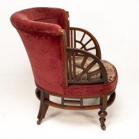 E. W. Godwin, attributed. An Anglo-Japanese Circular Armchair with Fan Shaped Arms - Thumbnail 4