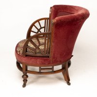 E. W. Godwin, attributed. An Anglo-Japanese Circular Armchair with Fan Shaped Arms - Thumbnail 5