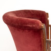 E. W. Godwin, attributed. An Anglo-Japanese Circular Armchair with Fan Shaped Arms - Thumbnail 8