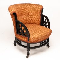 E. W. Godwin, attributed. An Anglo-Japanese Circular Armchair with Fan Shaped Arms #3