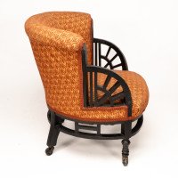 E. W. Godwin, attributed. An Anglo-Japanese Circular Armchair with Fan Shaped Arms #3 - Thumbnail 4