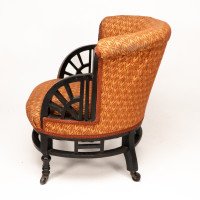 E. W. Godwin, attributed. An Anglo-Japanese Circular Armchair with Fan Shaped Arms #3 - Thumbnail 5