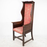 Heals of London, Attributed – Tall Arts & Crafts Oak Wing Back Armchair - Thumbnail 3