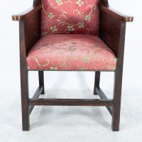 Heals of London, Attributed – Tall Arts & Crafts Oak Wing Back Armchair - Thumbnail 7