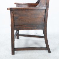 Heals of London, Attributed – Tall Arts & Crafts Oak Wing Back Armchair - Thumbnail 11