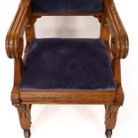 Bruce Talbert for Gillow and Co. – Gothic Revival Armchairs in Blue Upholstery - Thumbnail 18