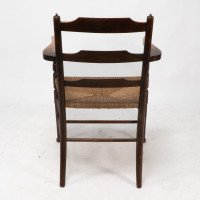 Morris and Co. A rare Arts and Crafts ladder back rush seat armchair - Thumbnail 7
