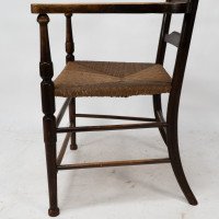 Morris and Co. A rare Arts and Crafts ladder back rush seat armchair - Thumbnail 15