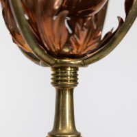 WAS Benson. An Arts & Crafts Copper and Brass Telescopic Standard Oil Lamp - Thumbnail 9