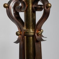 WAS Benson. An Arts & Crafts Copper and Brass Telescopic Standard Oil Lamp - Thumbnail 11
