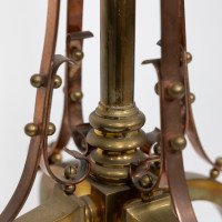 WAS Benson. An Arts & Crafts Copper and Brass Telescopic Standard Oil Lamp - Thumbnail 12