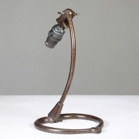 W. A. S. Benson – Arts and Crafts Brass Swan Table Light with Heart-Shaped Base - Thumbnail 4