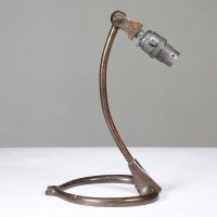 W. A. S. Benson – Arts and Crafts Brass Swan Table Light with Heart-Shaped Base - Thumbnail 3