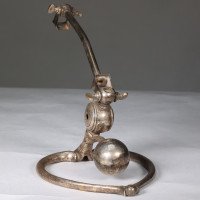 W. A. S. Benson. A Pair of Arts & Crafts Patinated Silver Table Lamp with Heart Shaped Base & Counter Weight Ball - Thumbnail 6