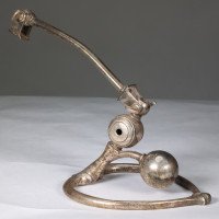 W. A. S. Benson. A Pair of Arts & Crafts Patinated Silver Table Lamp with Heart Shaped Base & Counter Weight Ball - Thumbnail 5