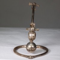 W. A. S. Benson. A Pair of Arts & Crafts Patinated Silver Table Lamp with Heart Shaped Base & Counter Weight Ball - Thumbnail 7