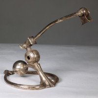 W. A. S. Benson. A Pair of Arts & Crafts Patinated Silver Table Lamp with Heart Shaped Base & Counter Weight Ball - Thumbnail 10