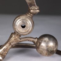 W. A. S. Benson. A Pair of Arts & Crafts Patinated Silver Table Lamp with Heart Shaped Base & Counter Weight Ball - Thumbnail 13