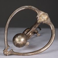 W. A. S. Benson. A Pair of Arts & Crafts Patinated Silver Table Lamp with Heart Shaped Base & Counter Weight Ball - Thumbnail 17