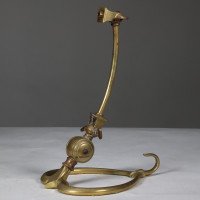 W. A. S. Benson. A Pair of Arts & Crafts Brass Table Lamps with Heart Shaped Bases - Thumbnail 3