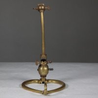 W. A. S. Benson. A Pair of Arts & Crafts Brass Table Lamps with Heart Shaped Bases - Thumbnail 6