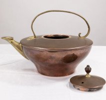 W. A. S. Benson – Arts and Crafts Copper and Brass Kettle with Hoop Handle - Thumbnail 8