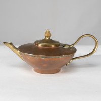 W. A. S. Benson, Small Arts and Crafts Copper and Brass Teapot - Thumbnail 2