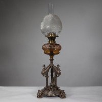 Elkington. An Exhibition Quality Aesthetic Movement Silver Plated Oil Lamp. - Thumbnail 2