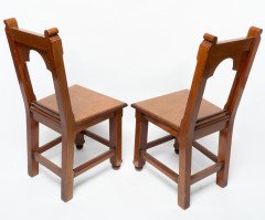 Bruce Talbert, attributed. A Pair of Gothic Revival Walnut Hall Chairs - Thumbnail 4