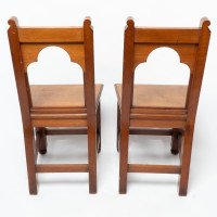 Bruce Talbert, attributed. A Pair of Gothic Revival Walnut Hall Chairs - Thumbnail 5