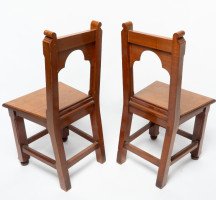 Bruce Talbert, attributed. A Pair of Gothic Revival Walnut Hall Chairs - Thumbnail 6