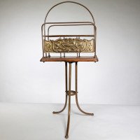 Townshends Birmingham Brassfounders – Arts and Crafts Revolving Tripod Magazine Rack - Thumbnail 2