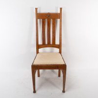 E. A. Taylor for Wylie & Lochhead. A Set of Four Arts & Crafts Oak Dining Chairs - Thumbnail 4