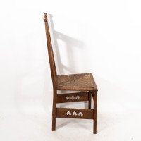 Shapland & Petter. An Arts & Crafts Oak Desk or Side Chair with Pierced Hearts - Thumbnail 3