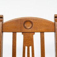 Shapland & Petter, Set of Four Arts and Crafts Oak Dining Chairs - Thumbnail 11
