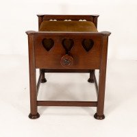 J. S. Henry in the Style of Voysey. An Arts & Crafts Walnut Adjustable Piano Stool - Thumbnail 7