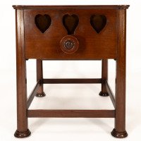 J. S. Henry in the Style of Voysey. An Arts & Crafts Walnut Adjustable Piano Stool - Thumbnail 10