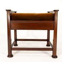J. S. Henry in the Style of Voysey. An Arts & Crafts Walnut Adjustable Piano Stool - Thumbnail 12