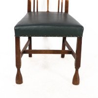 Liberty & Co., attributed. Set of 3 Dining Chairs with Voysey Style Inlaid Pewter Heart - Thumbnail 11