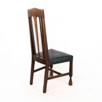 Liberty & Co., attributed. Set of 3 Dining Chairs with Voysey Style Inlaid Pewter Heart - Thumbnail 19
