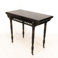 Gillows attributed. An Aesthetic Movement ebonized games and card table - Thumbnail 4