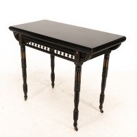 Gillows attributed. An Aesthetic Movement ebonized games and card table - Thumbnail 8